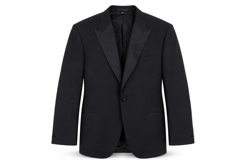 Marks & Spencer Mens Black Polyester Tuxedo Suit Jacket Size 44 Regular