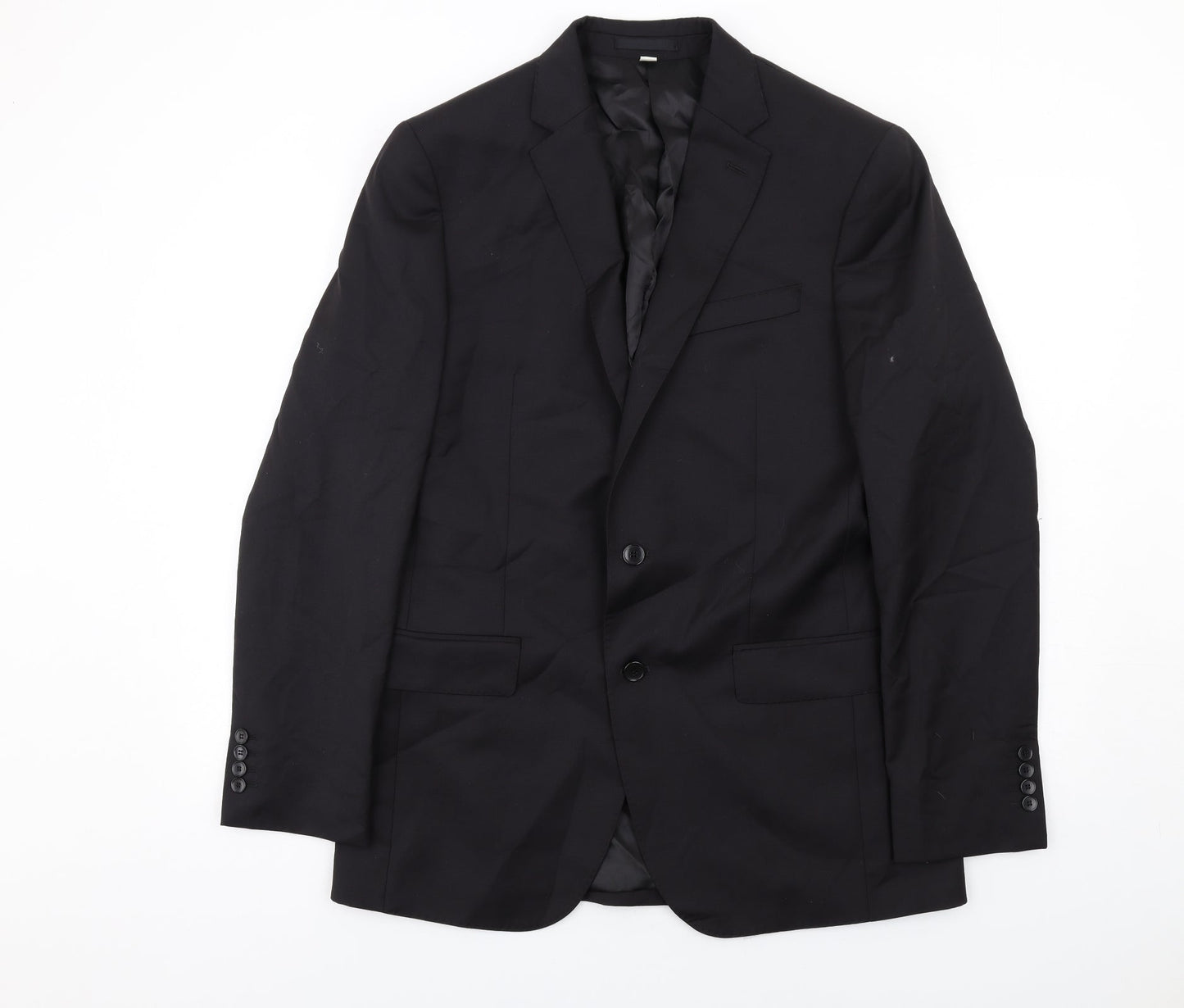 Marks and Spencer Mens Black Wool Jacket Suit Jacket Size 40 Regular