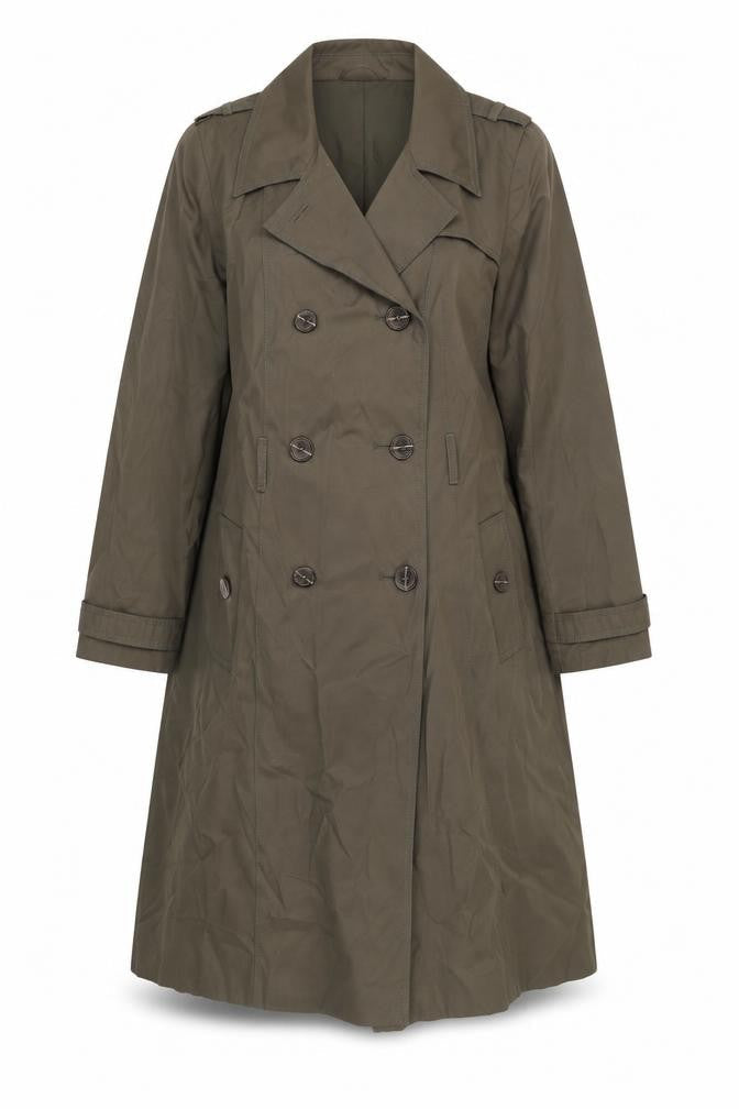 Debenhams Womens Green Overcoat Coat Size 14 Button