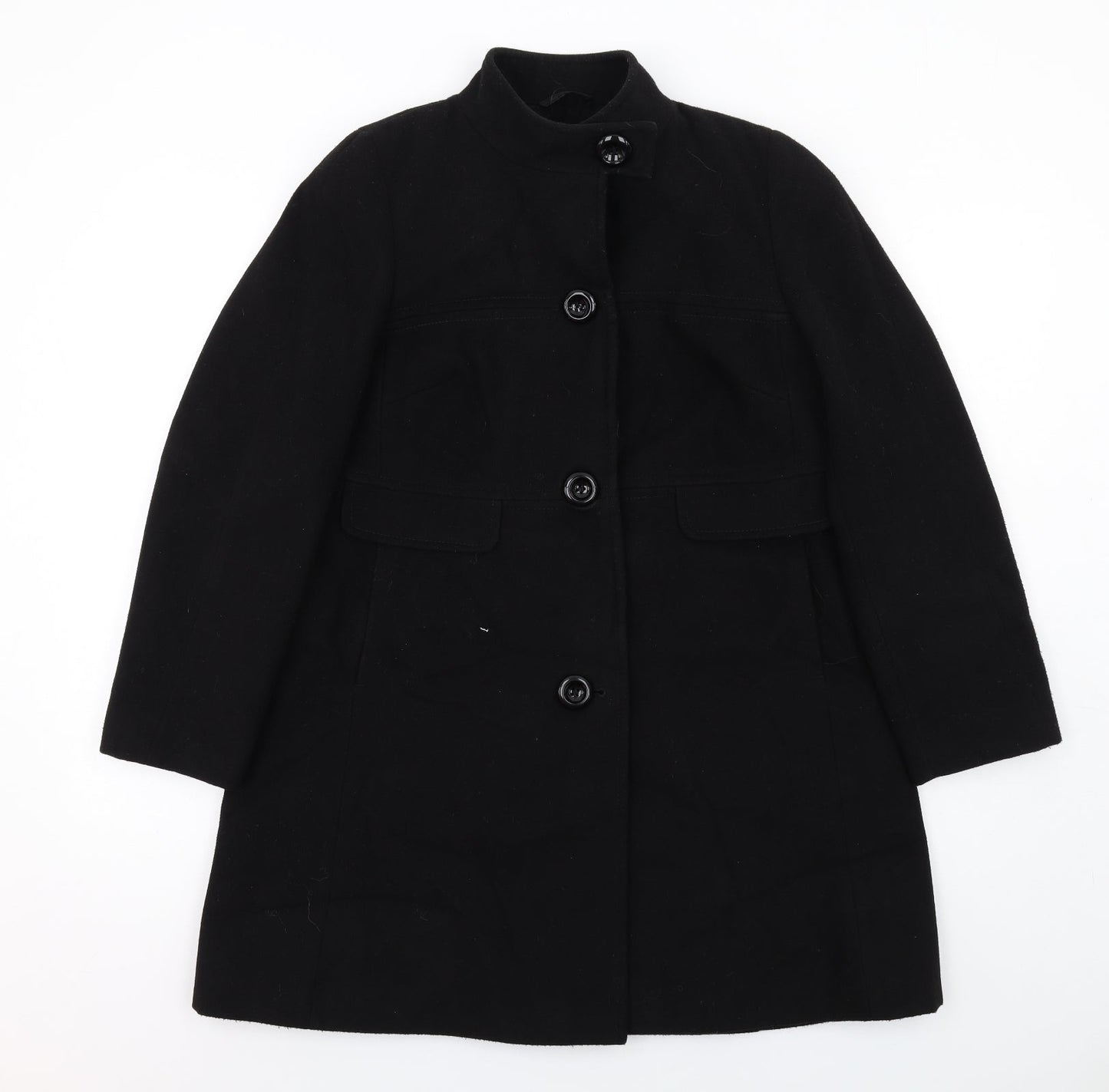 Marks and Spencer Womens Blue Overcoat Jacket Size 14 Button