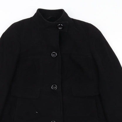 Marks & Spencer Womens Blue Overcoat Jacket Size 14 Button