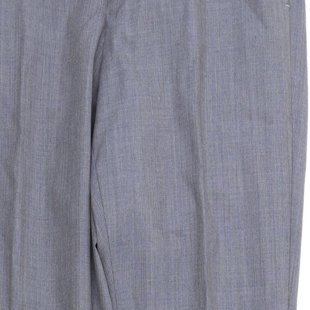 Next Womens Blue Wool Dress Pants Trousers Size 34 L29 in Regular Zip