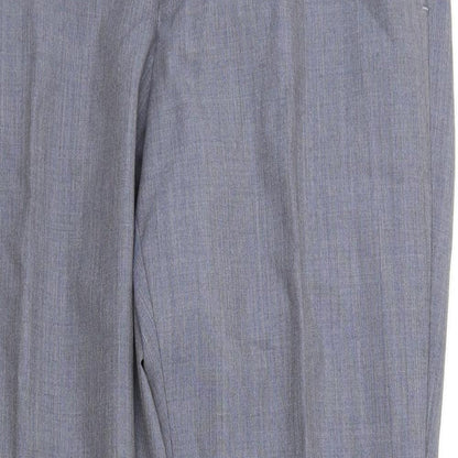 Next Womens Blue Wool Dress Pants Trousers Size 34 L29 in Regular Zip