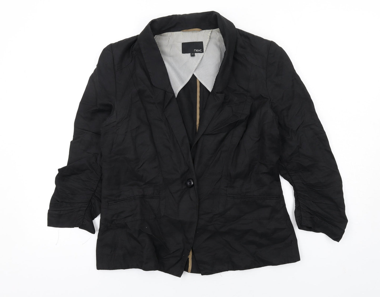 NEXT Womens Black Jacket Blazer Size 12 Button