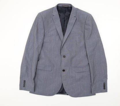 Next Mens Blue Wool Jacket Suit Jacket Size 42 Regular
