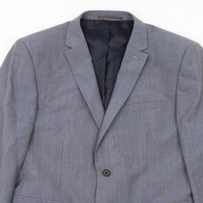 Next Mens Blue Wool Jacket Suit Jacket Size 42 Regular