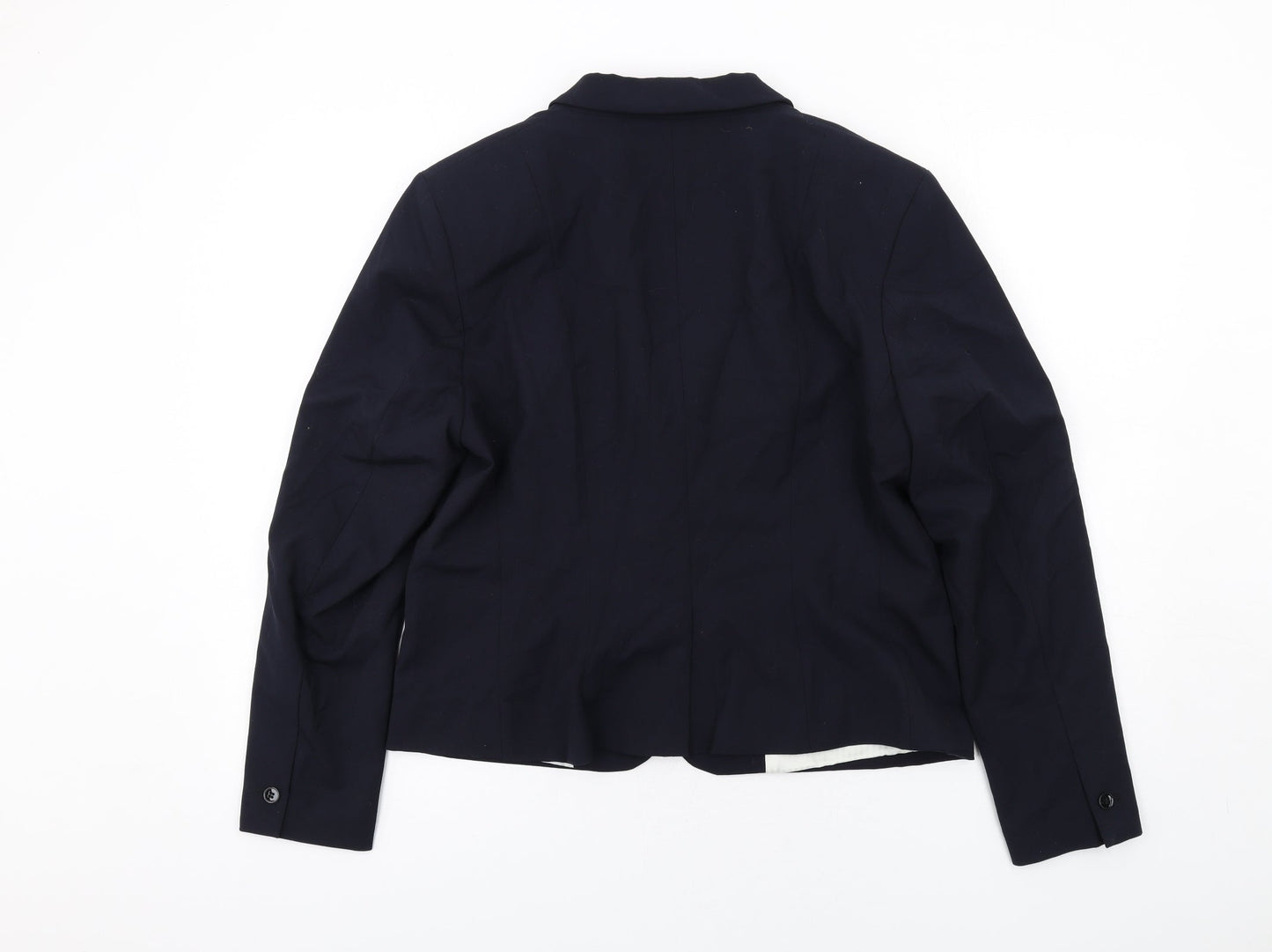 H&M Womens Blue Polyester Jacket Blazer Size 18
