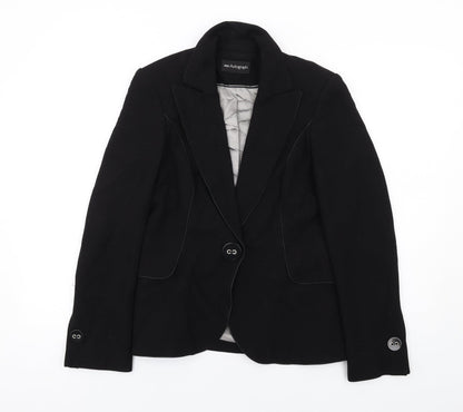 Additional front view of Autograph women’s black polyester jacket blazer, size UK 10