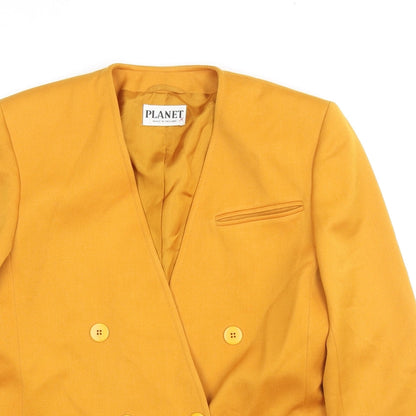 Planet Womens Yellow Jacket Blazer Size 8 Button