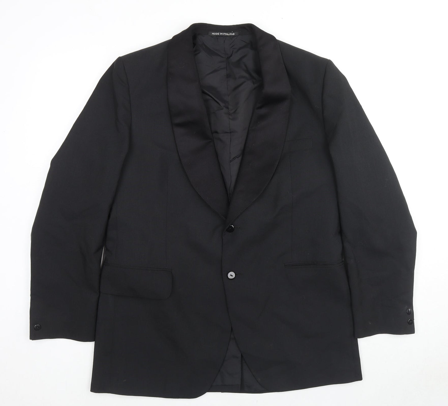 Burton Mens Black Polyester Tuxedo Suit Jacket Size 42 Regular