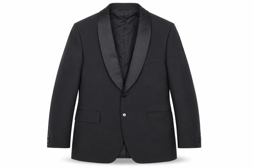 Burton Mens Black Polyester Tuxedo Suit Jacket Size 42 Regular