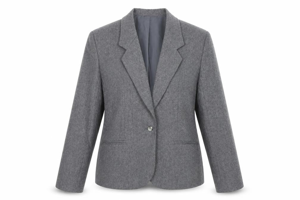 St Michael Womens Grey Wool Jacket Blazer Size 12
