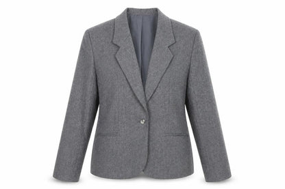 St Michael Womens Grey Wool Jacket Blazer Size 12