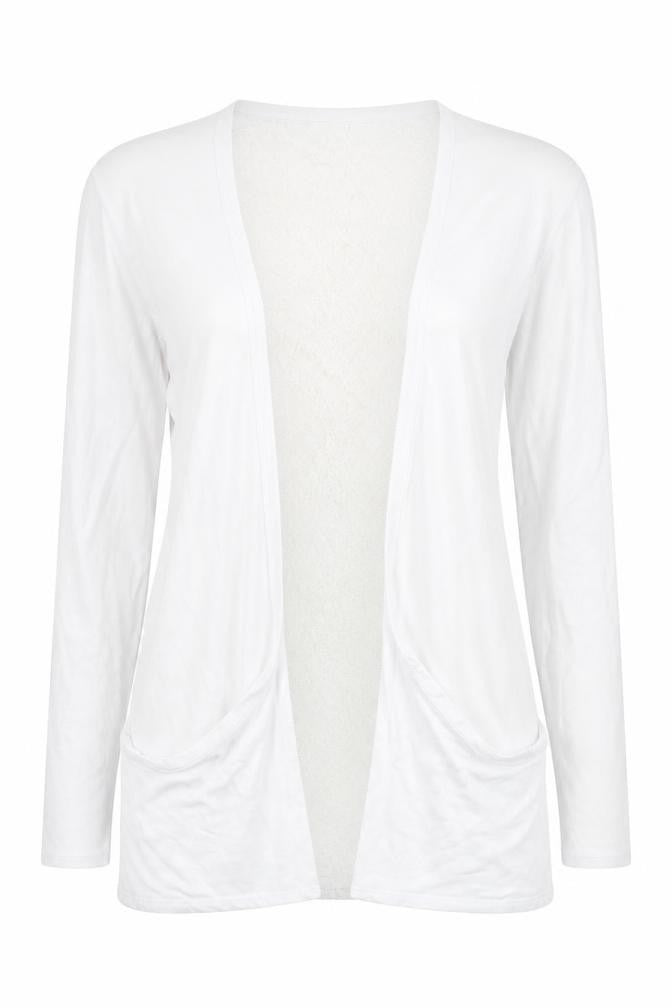 Decoy Womens White V-Neck Viscose Cardigan Jumper Size S - Size S-M