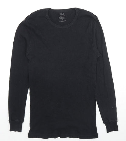 UW Mens Black Cotton Pullover Sweatshirt Size M Pullover
