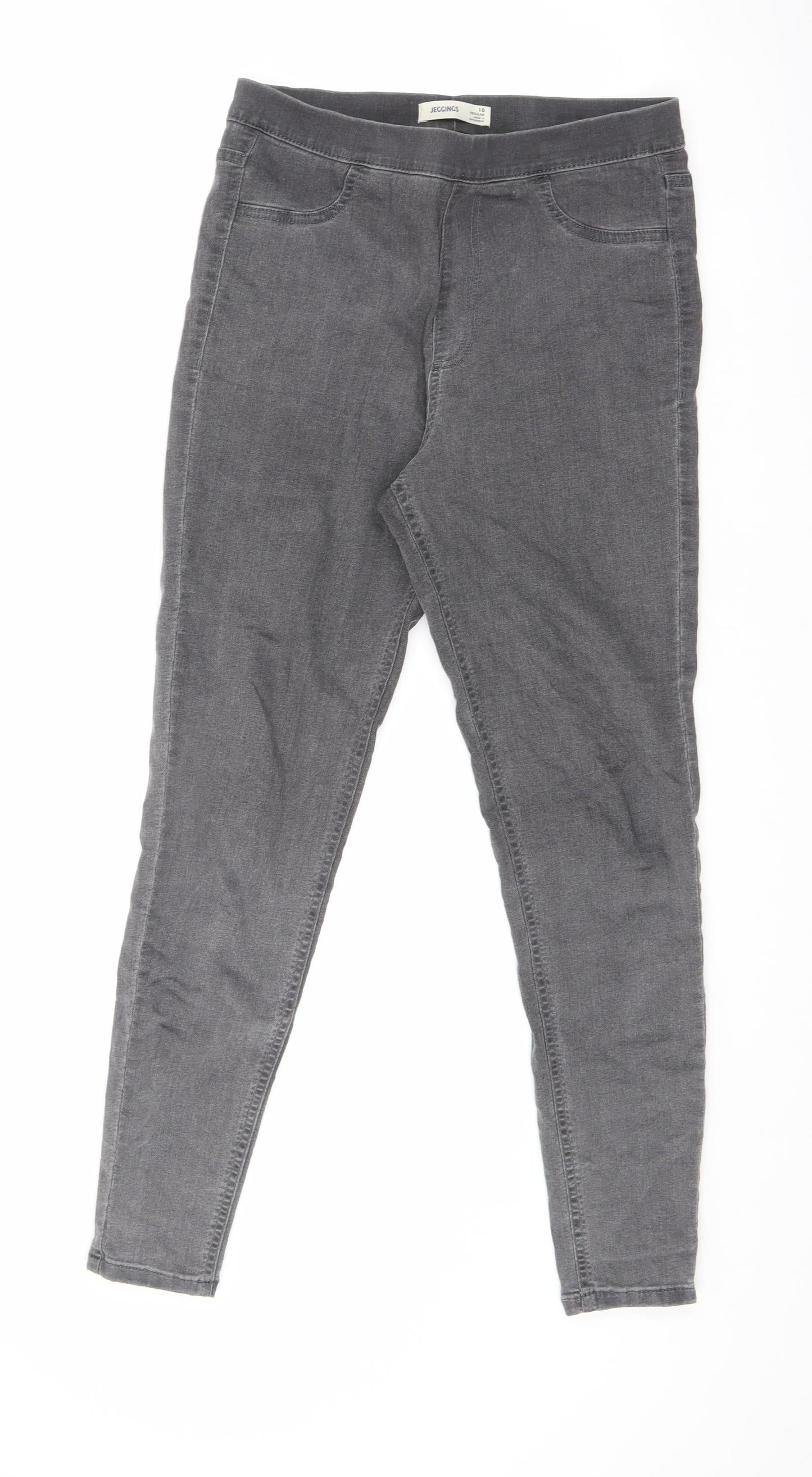 Marks and Spencer Womens Grey Cotton Jegging Jeans Size 10 L26.5 in Regular
