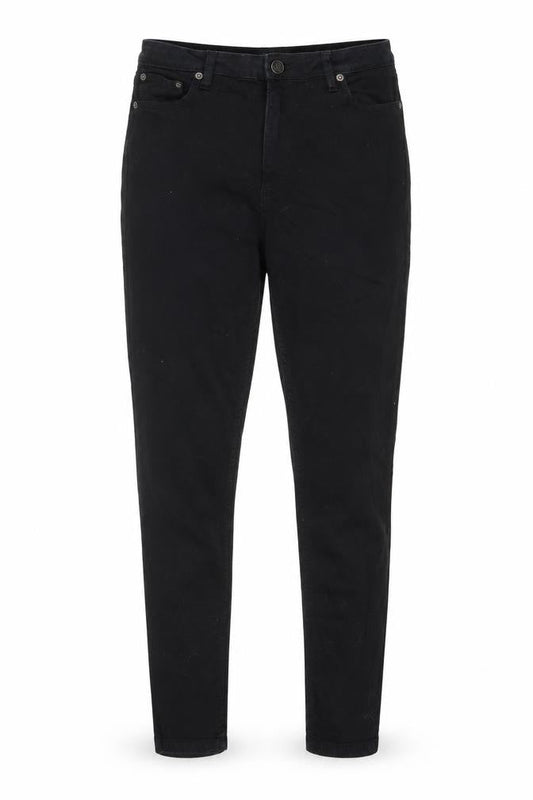 John Lewis Womens Black Cotton Skinny Jeans Size 12 L27.5 in Regular Zip