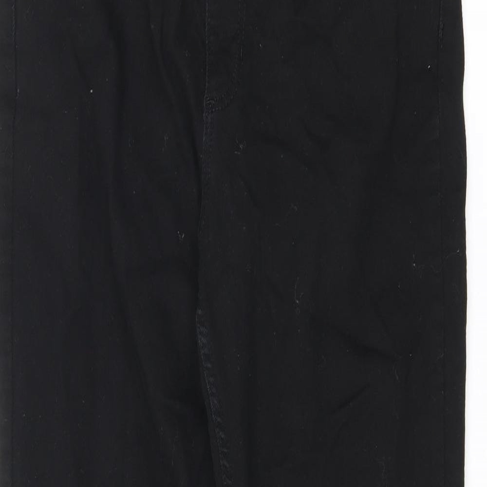 John Lewis Womens Black Cotton Skinny Jeans Size 12 L27.5 in Regular Zip