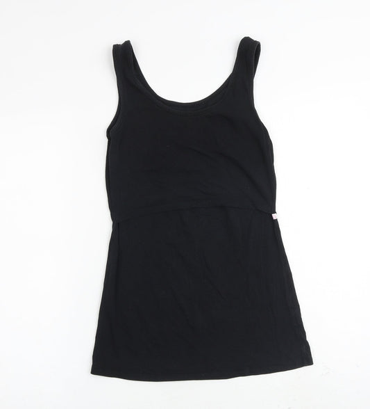 Boob Womens Black Cotton Basic Tank Size S Scoop Neck