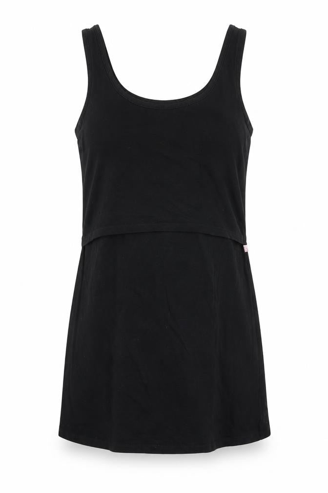 Boob Womens Black Cotton Basic Tank Size S Scoop Neck