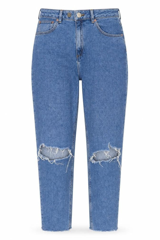 ASOS Womens Blue Cotton Straight Jeans Size 30 in L30 in Regular Zip