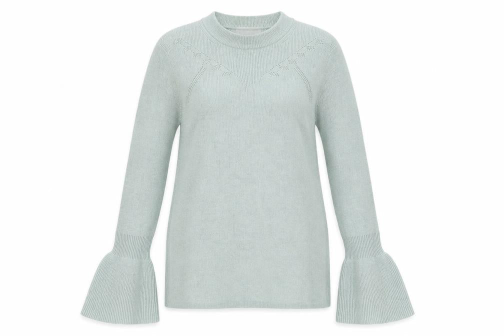 Warehouse Womens Green Round Neck Polyamide Pullover Jumper Size 8