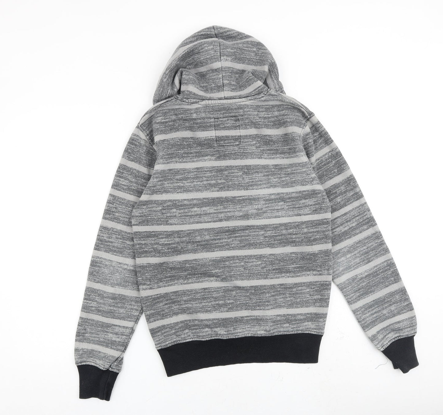 Lee Cooper Mens Grey Striped Cotton Pullover Hoodie Size XS