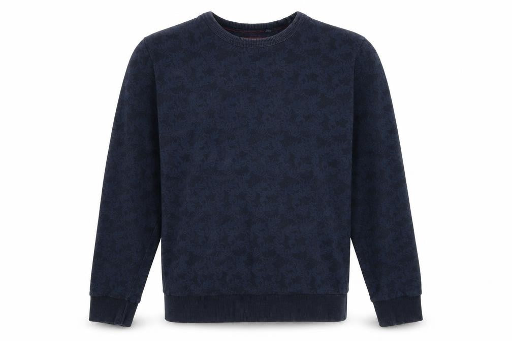 NEXT Mens Blue Geometric Cotton Pullover Sweatshirt Size L