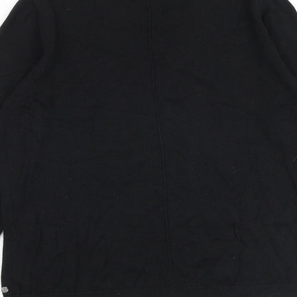 Brand and care label for Cecil women’s black round neck cotton jumper, size L