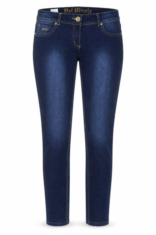 Del Monte Womens Blue Herringbone Cotton Skinny Jeans Size 30 in L32 in Regular Zip