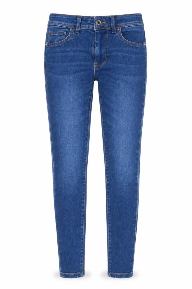 Denim & Co. Womens Blue Cotton Skinny Jeans Size 8 L27 in Regular Zip