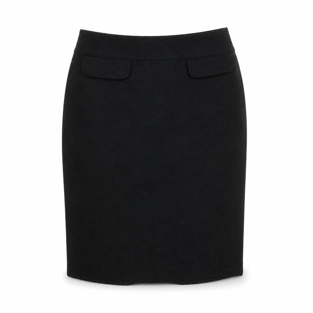 Marks & Spencer Womens Black Polyester Swing Skirt Size 10 Zip