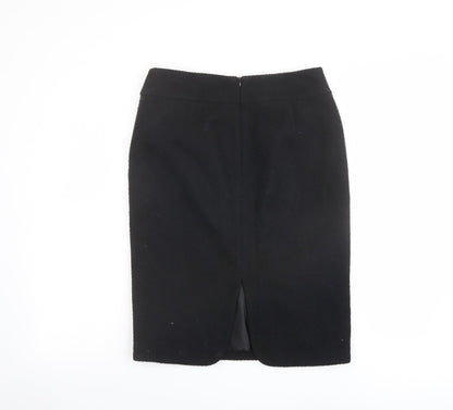 Marks & Spencer Womens Black Polyester Swing Skirt Size 10 Zip