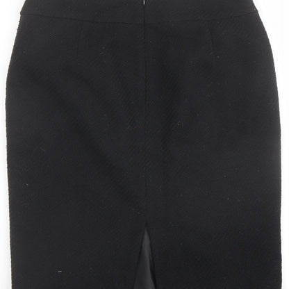 Marks & Spencer Womens Black Polyester Swing Skirt Size 10 Zip