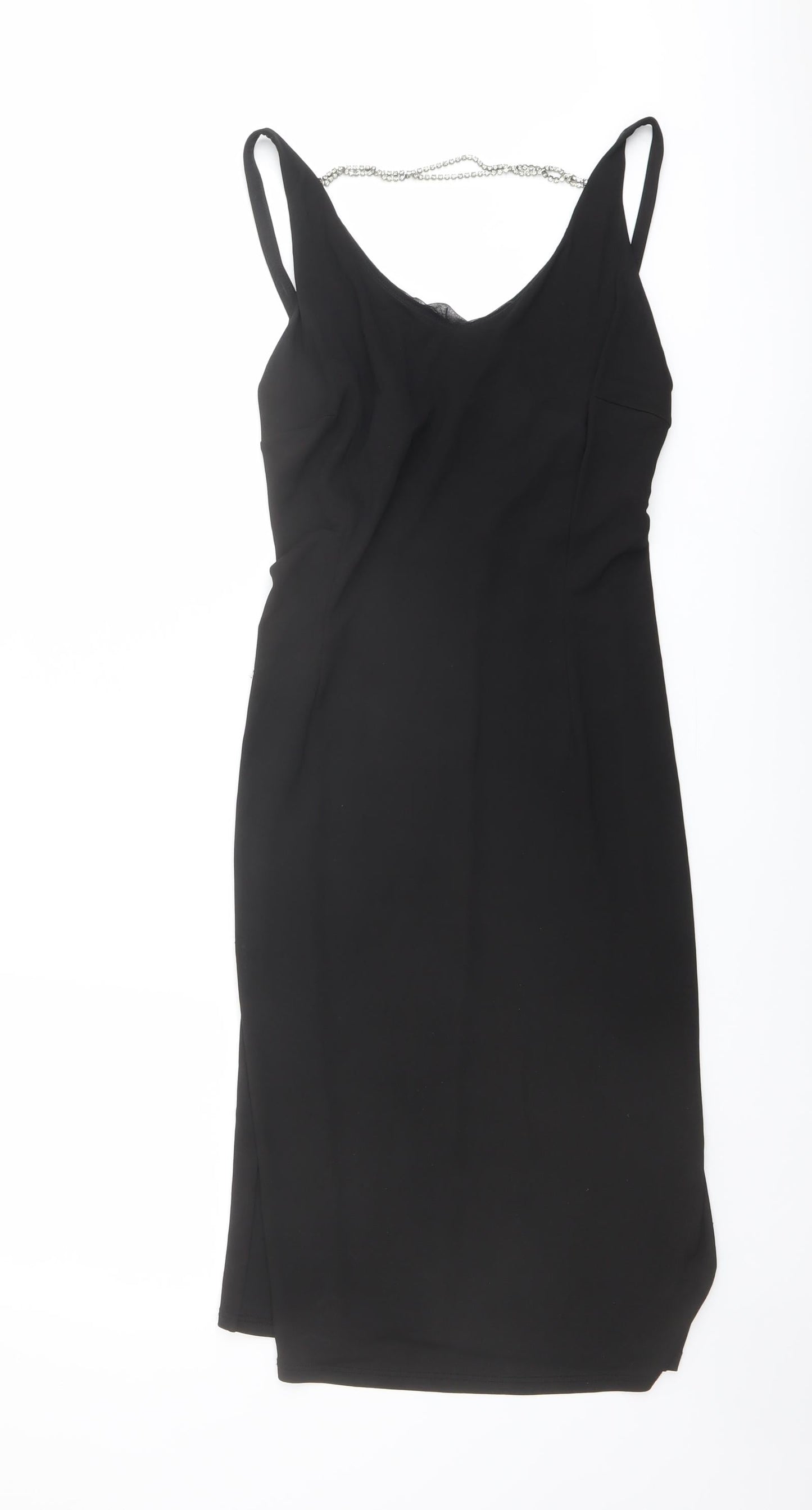 Press & Bastyan Womens Black Polyester A-Line Size 8 Scoop Neck Pullover