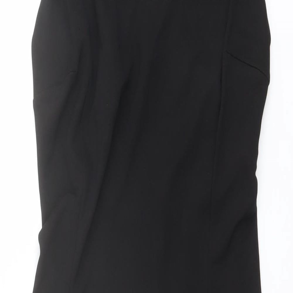 Press & Bastyan Womens Black Polyester A-Line Size 8 Scoop Neck Pullover