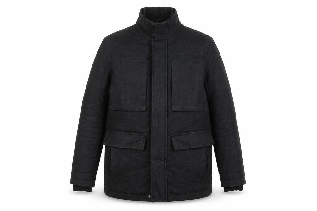 Marks & Spencer Mens Black Pea Coat Coat Size L Zip