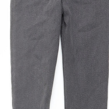 Brand and care label for Denim & Co. girls’ grey cotton skinny jeans, size 10-11, years regular pullover