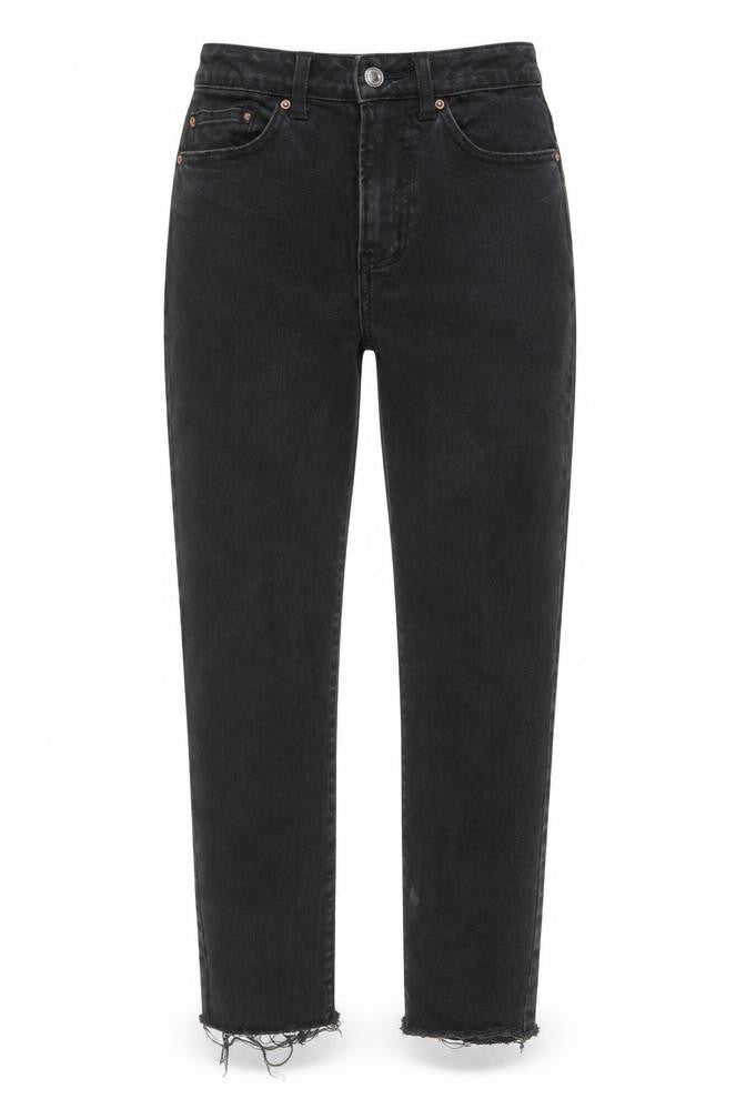 Denim & Co. Womens Grey Cotton Straight Jeans Size 4 L28 in Regular Button
