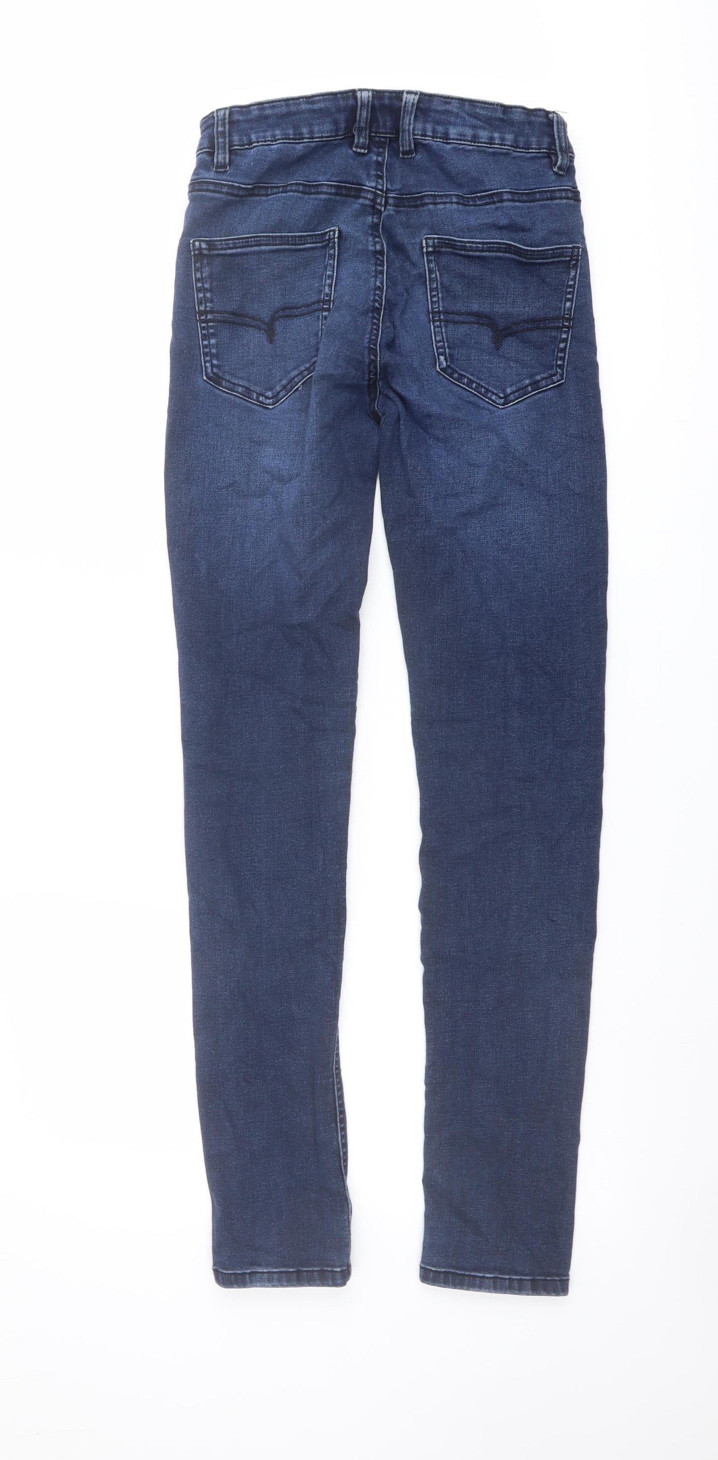 NEXT Mens Blue Cotton Skinny Jeans Size 27 in L33 in Regular Button