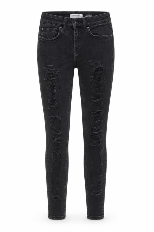 Zara Womens Grey Cotton Skinny Jeans Size 8 L28 in Regular Button