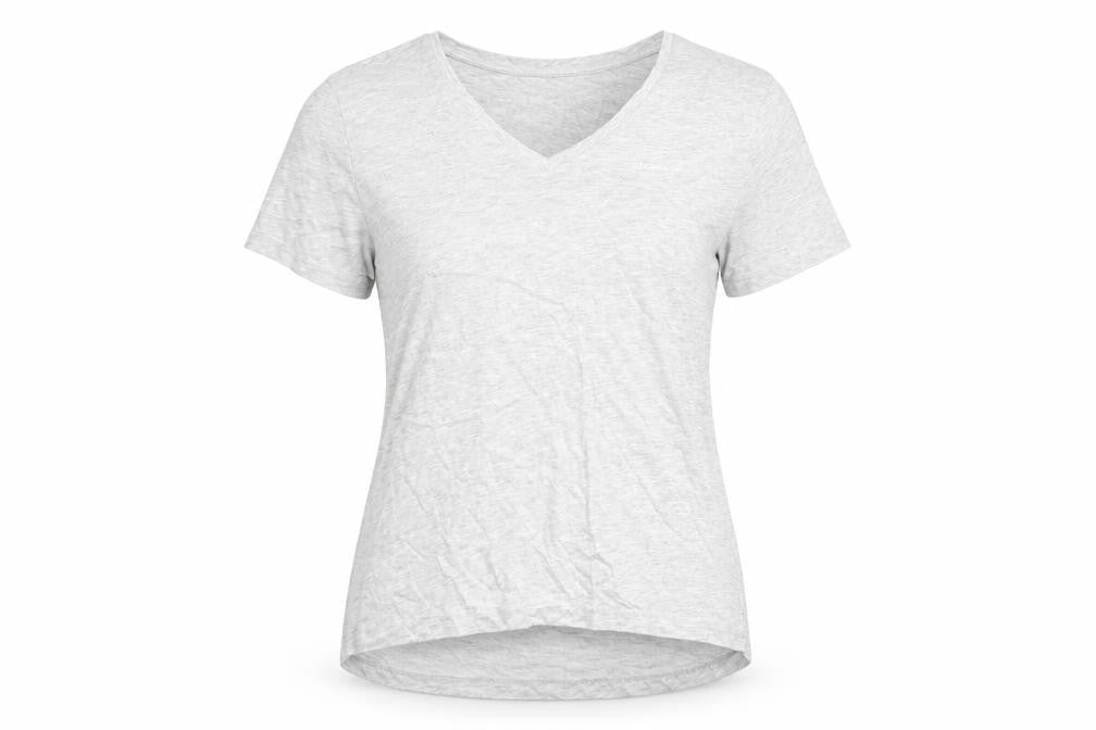 LA Gear Womens Grey Cotton Basic T-Shirt Size 20 V-Neck