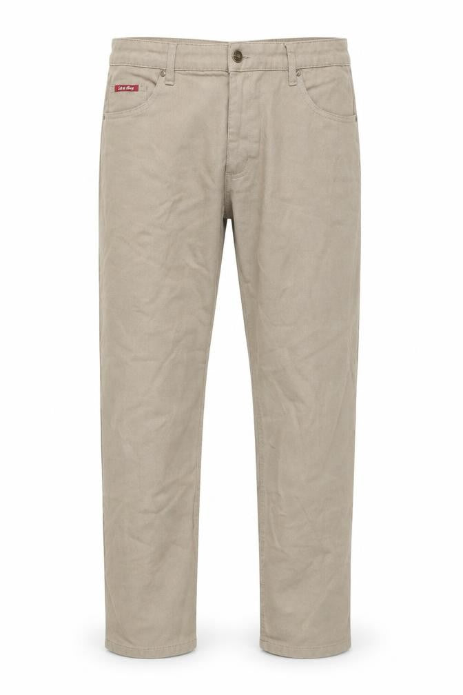 Life & Glory Mens Beige Cotton Straight Jeans Size 28 in L28 in Regular Button