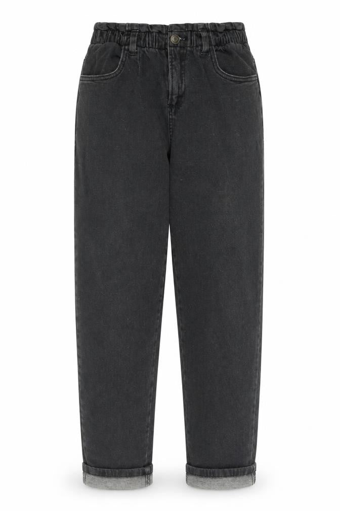 Destination Girls Black Cotton Straight Jeans Size 12 Years Regular Zip