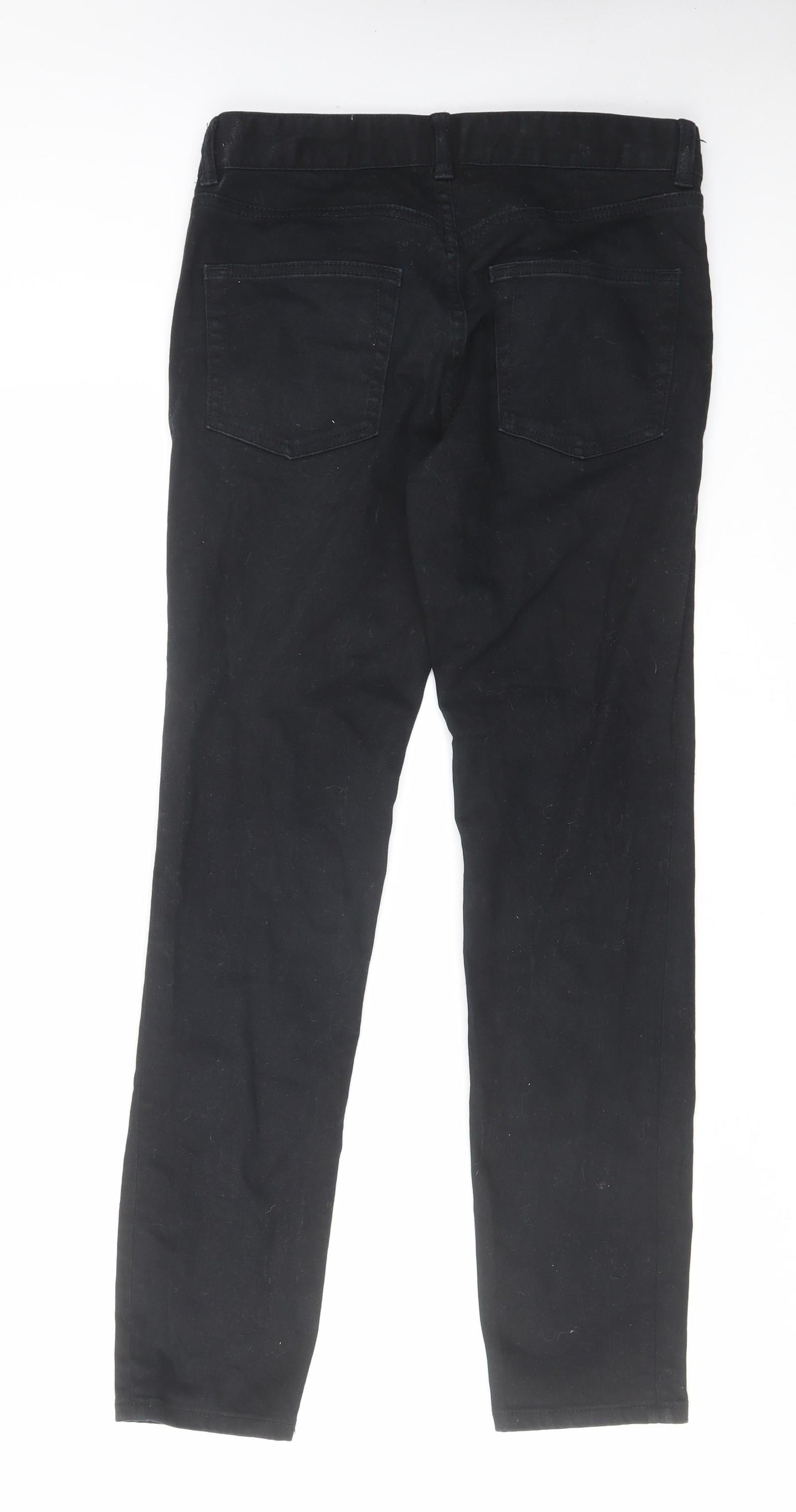 Topman Mens Black Cotton Skinny Jeans Size 30 in L30 in Slim Zip