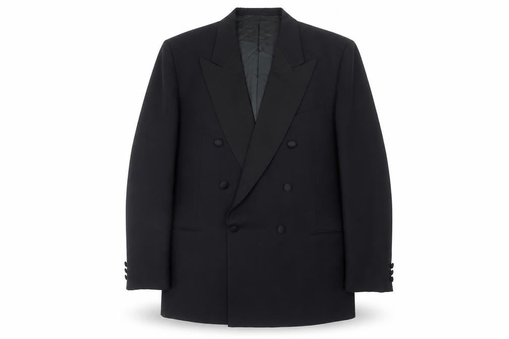 Studio Mens Blue Wool Tuxedo Suit Jacket Size 40 Regular