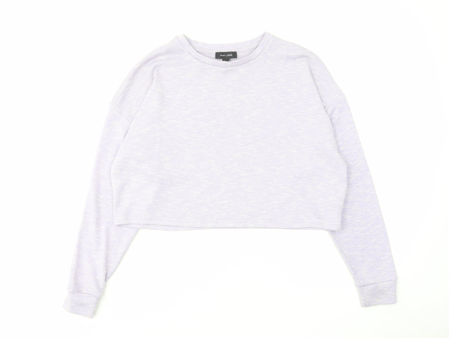 New Look Womens Purple Round Neck Polyester Pullover Jumper Size S