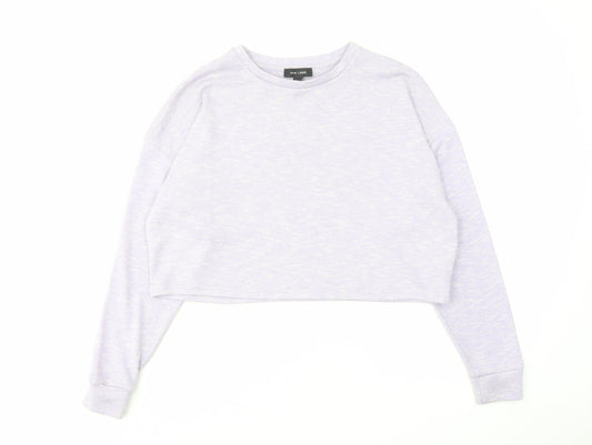 New Look Womens Purple Round Neck Polyester Pullover Jumper Size S
