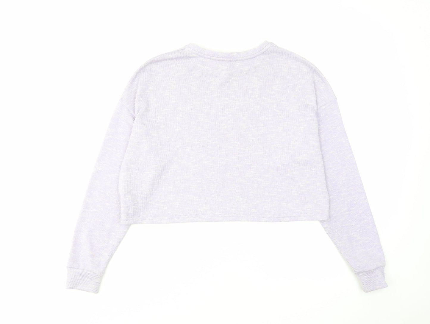 New Look Womens Purple Round Neck Polyester Pullover Jumper Size S