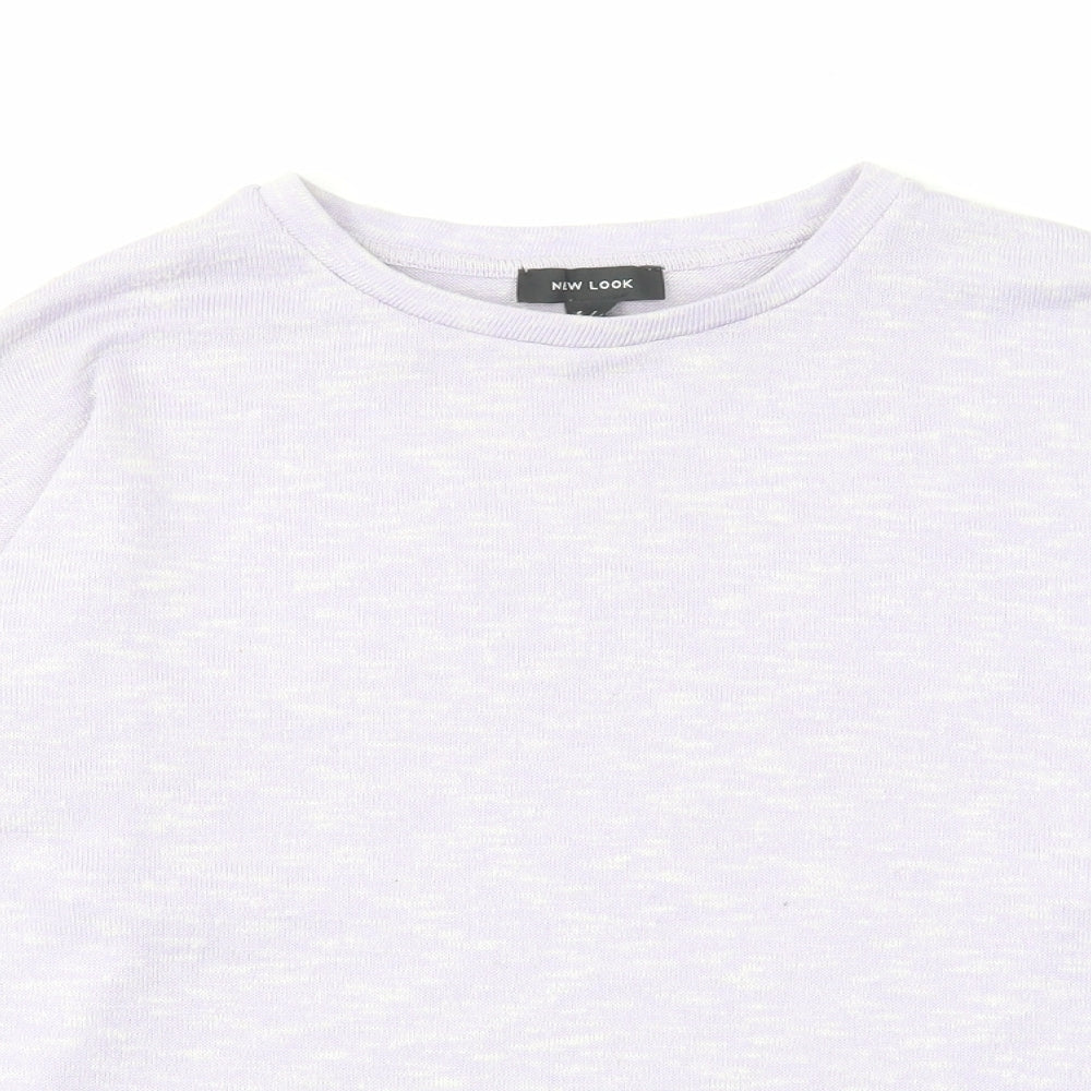 New Look Womens Purple Round Neck Polyester Pullover Jumper Size S